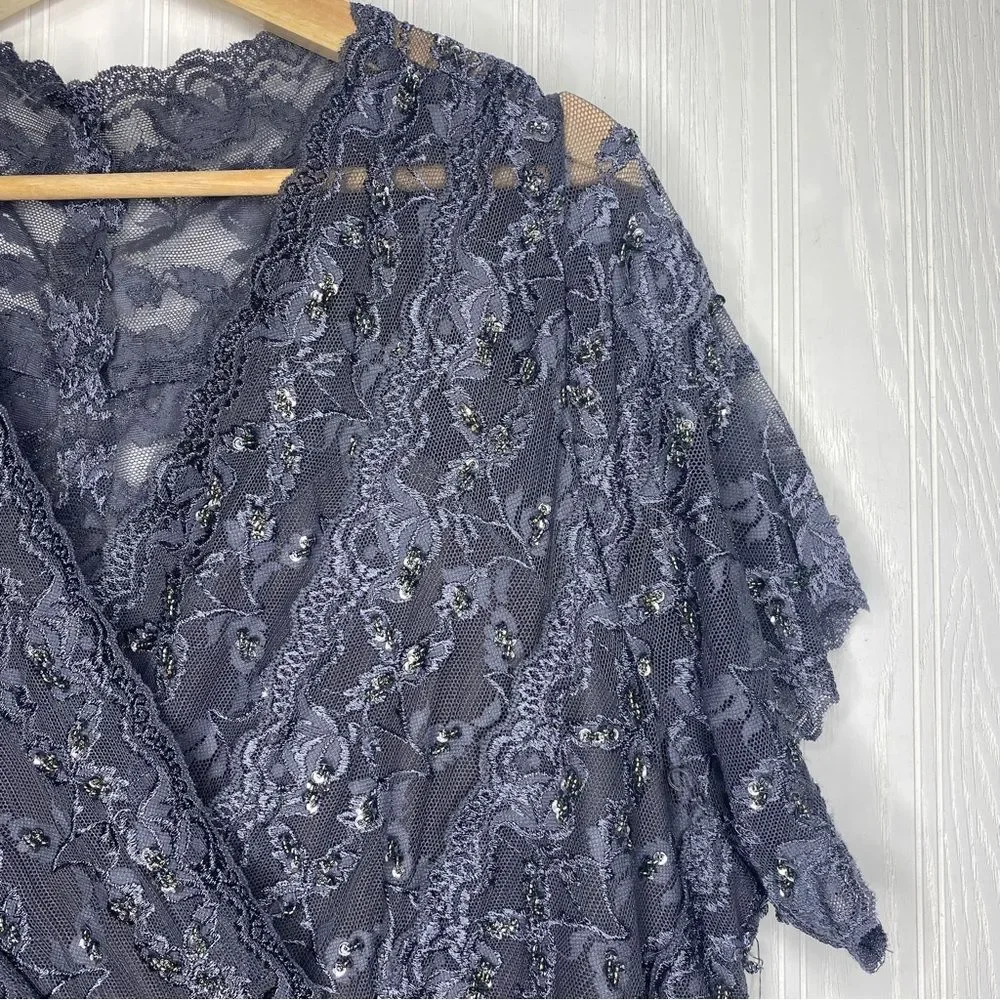 Marina Lace Sequined Stretch Body Con Formal Dress Size 22W - Picture 5 of 14